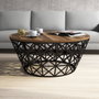 Hanah Home Stil Metal Ferforje Walnut